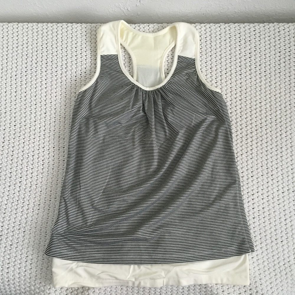 MSP DOUBLE LAYERED SPANDEX TANK BRA INSERTS SIZE WOMAN SMALL BLACK AND CREAM